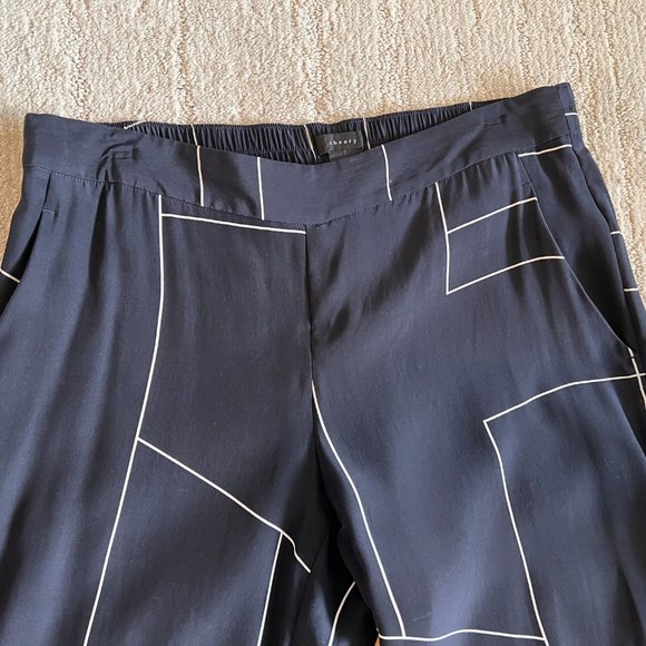 Theory Mitrana Silk Geometric Pants - Trousers - Size 4 - Picture 7 of 13